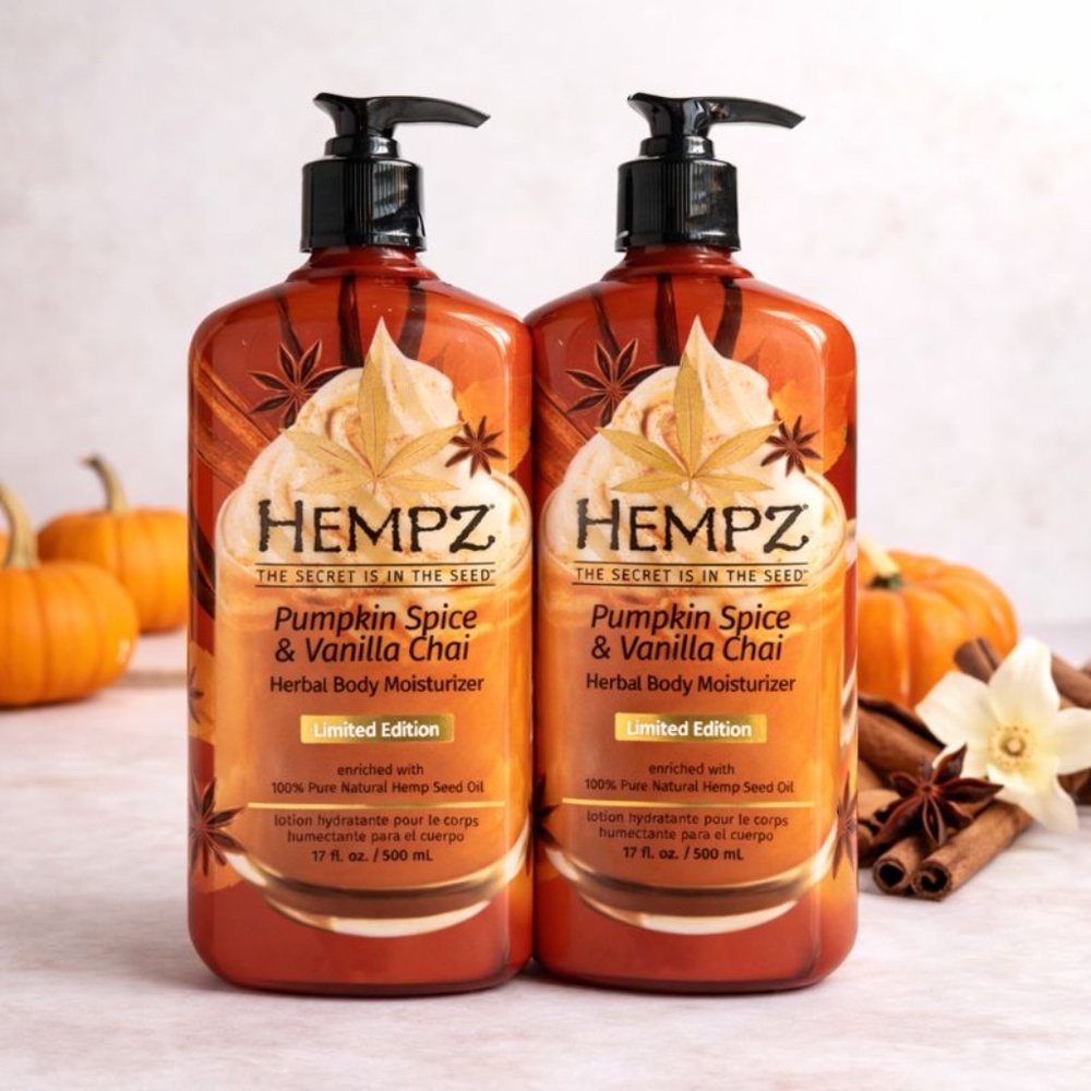 Hempz Pumpkin Spice Vanilla Chai Body Moisturizer 17oz 2 Pack Limited Edition